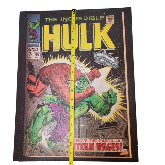 Artissimo Marvel Incredible Hulk Comic Cover Canvas Wall Art 18" x 14" Decor - Picture 5 of 7